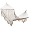 Northlight Lattice Macrame Rope Hammock with Wooden Bars - 74" x 59" - Cream